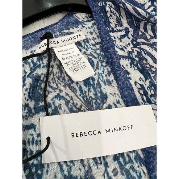 NWT Rebecca Minkoff Women's One Size Moroccan Heart Ruana, Blue MSRP $98 - Picture 3 of 9